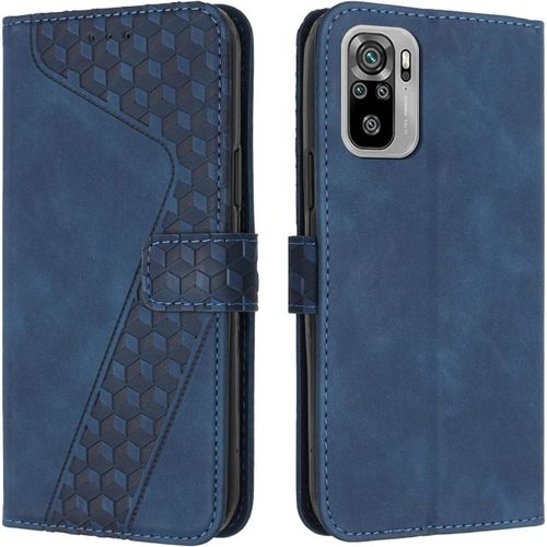 Coque Pour Xiaomi Redmi Note 10 / Note 10s, Etui Protection Housse Premium En Cuir Pu,Pochette Fermeture Magnetique,Flip Case Compatible Avec Redmi Note 10 / Note 10s,Book Bleu