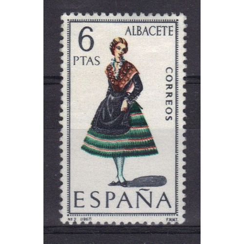 Espagne 1967 : Costumes Féminins : Albacete - Timbre Neuf *