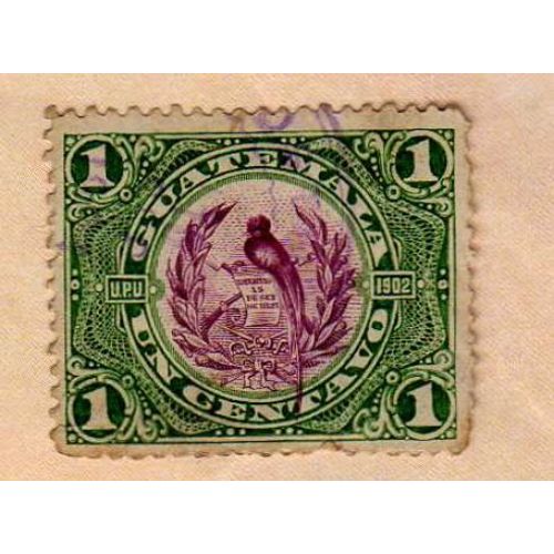 Timbre Guatemala U.P.U 1902 Oblitéré