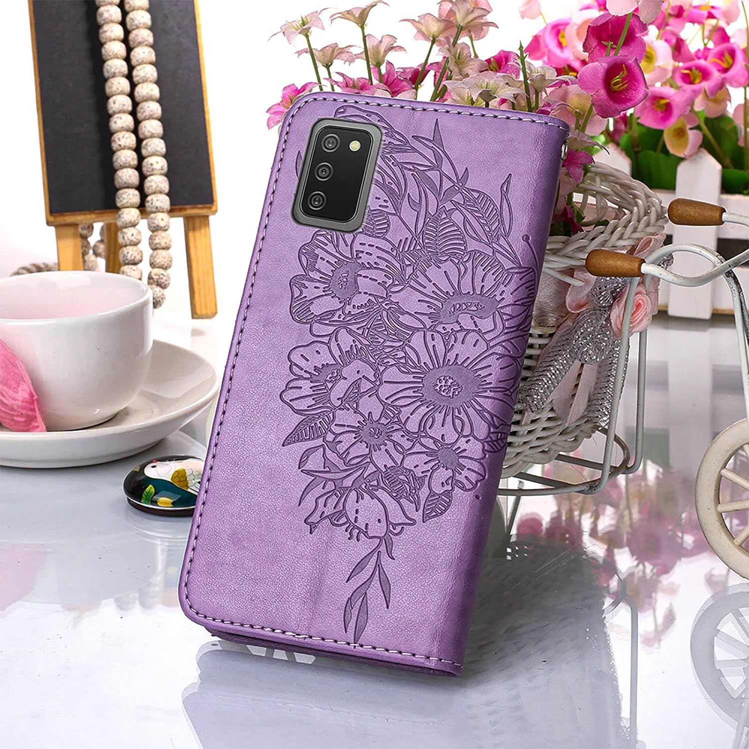 Coque Cuir Pour Samsung Galaxy A02s Etui A Rabat Motif Dessi... - 5