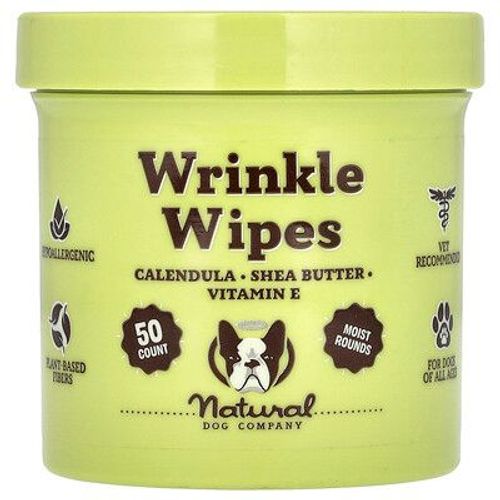 Natural Dog Company Lingettes Antirides, Pour Chiens, Tous Âges, 50 Pièces