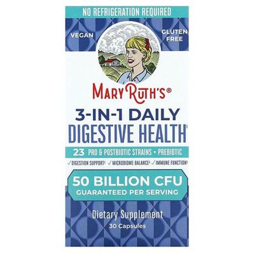 Maryruth's Santé Digestive Quotidienne 3-En-1, 50 Milliards D'ufc, 30 Capsules 