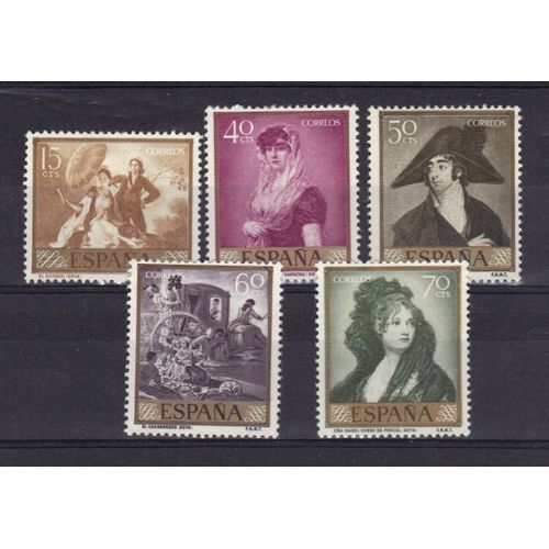 Espagne 1958 : Journée Du Timbre : Oeuvres De Goya - Série De 5 Timbres Neufs *