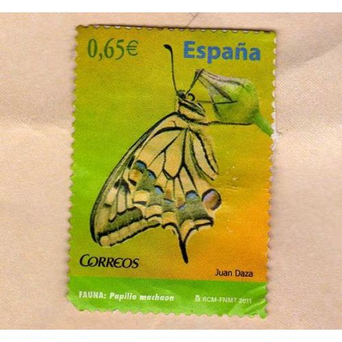 Timbre España Espagne Papilio Machaon Oblitéré