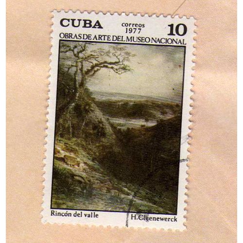 Timbre Cuba Rincon Del Valle Oeuvres D'art Du Musée National Oblitéré