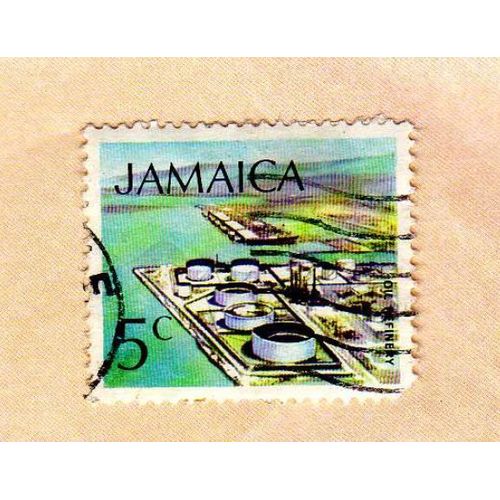 Timbre Jamaica Jamaique Raffinerie De Pétrôle Oblitéré