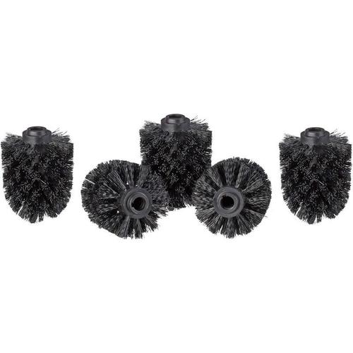 Lot de 5 brosses WC en vrac, filetage 12 mm, têtes de rechange, diamètre 8 cm, tête de brosse de rechange noire pour brosse WC.