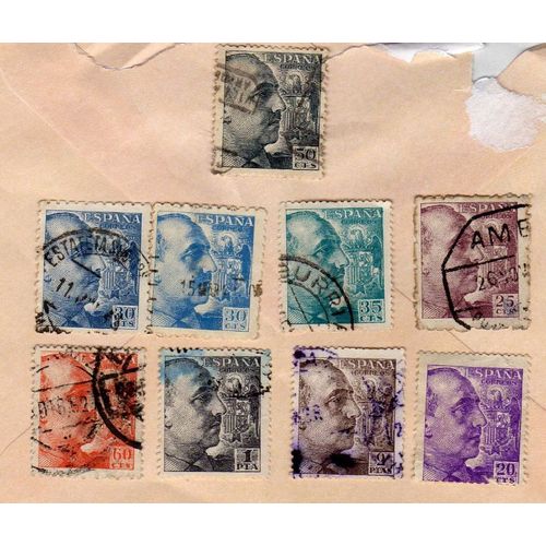 Lot De 9 Timbres España Espagne Correos Franco