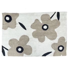 Tapis Déco Floral En Coton Tufté