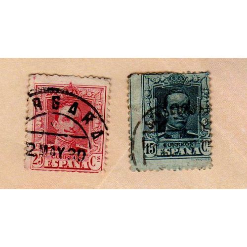 Lot De 2 Timbres España Espagne Alphonse Xiii