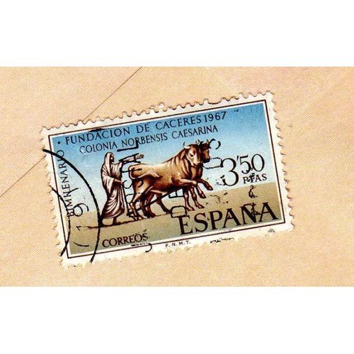 Timbre España Espagne Fundacion De Caceres Colonia Norbensis Caesarina 1967