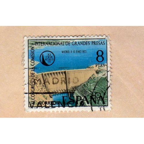 Timbre España Espagne Congrès De La Commission Internationale Des Grands Barrages 1973