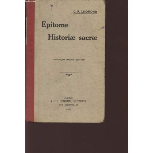 Epitome Historiae Sacrae / 24è Edition.