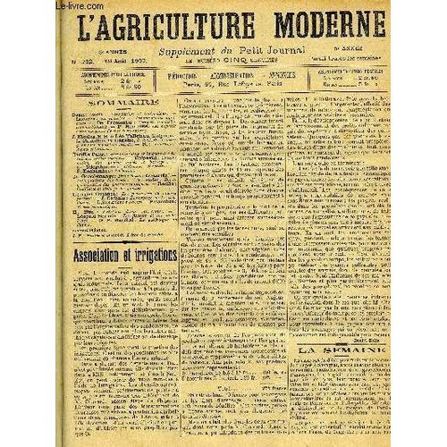 L'agriculture Moderne N° 242 - Daniel Zolla : Association Et Irrigations. ¿ Lacarre : La Semaine. ¿ Informations Agri Coles. ¿ De Fromentin : Congrès Agricoles Internationaux. ¿ P. Montauzè: ...
