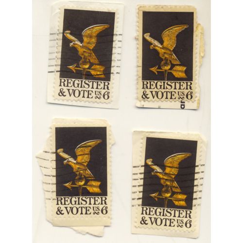 Timbre U S A, Register & Vote, U S 6 Cents, Oblitéré (4 Timbres)