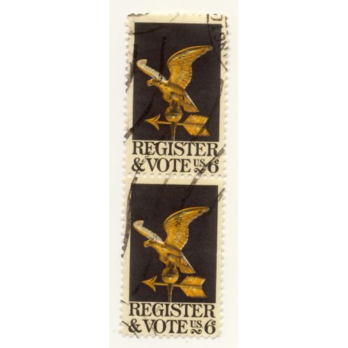 Timbre U S A, Register & Vote, U S 6 Cents, Oblitéré (2 Timbres)