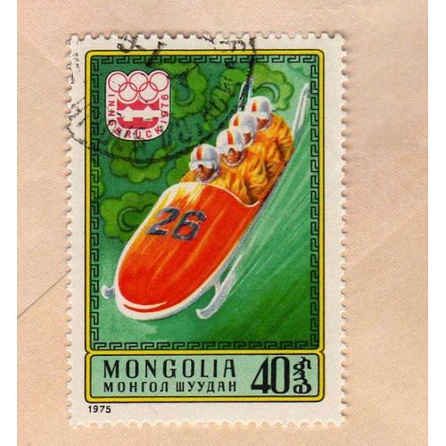 Timbre Mongolia Mongolie Bobsleigh Jeux Olympiques Innsbruck 1976