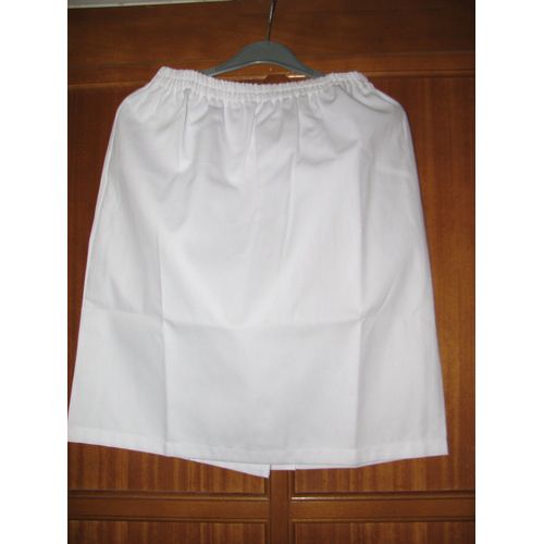 Jupe Blanche Droite Polyester Et Coton
