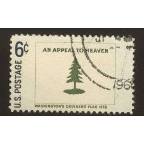 Timbre U S A, An Appeal To Heaven, Washington's Cruisers Flag 1775, U S Postage 6 Cents, Oblitéré