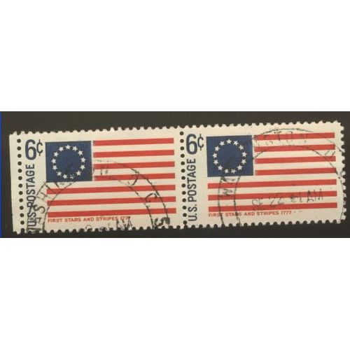 Timbre U S A, First Stars And Stripes 1777, U S Postage 6 Cents, Oblitéré