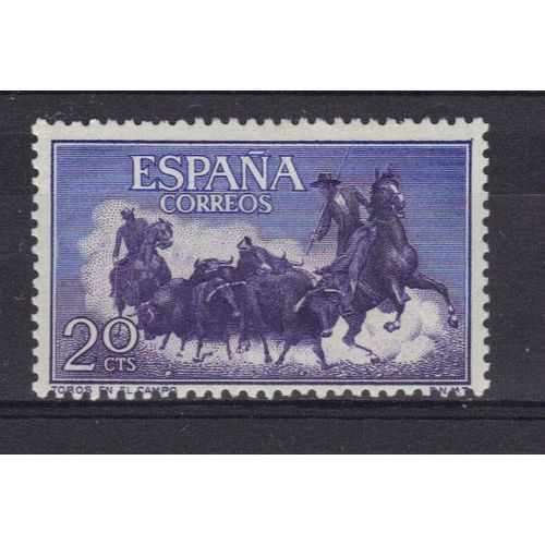 Espagne 1960 : Tauromachie : Taureaux En Liberté - Timbre Neuf *