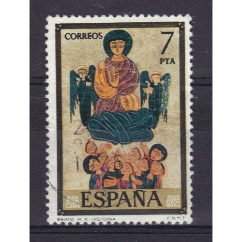 Espagne 1975 : Journée Du Timbre : Miniatures D'anciens Manuscrits : Académie Royale D'histoire - Timbre Oblitéré