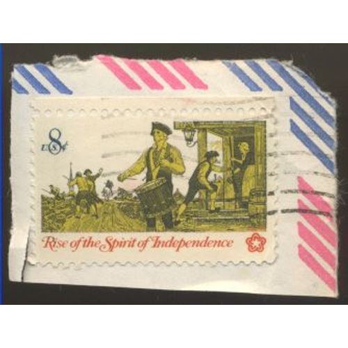 Timbre U S A, Rise Of The Spirit Of Independence, U S 8 Cents, Oblitéré