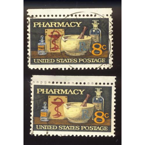 Timbre U S A, Pharmacy, United States Postage 8 Cents Oblitéré (2 Timbres)