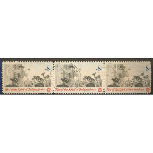 Timbre U S A, Rise Of The Spirit Of Independence, U S 8 Cents, Oblitéré (3 Timbre)