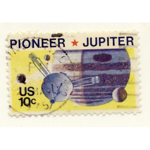 Timbre U S A, Pioneer Jupiter, U S  10 Cents Oblitéré