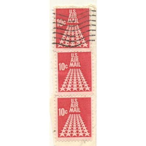 Timbre U S A, Us Airmail, 10 Cents, Oblitéré (3 Timbres)