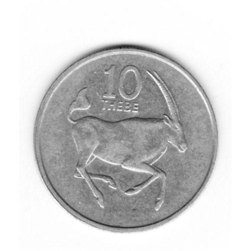 Piece De 10 Thebe (1/10 Pula), Botswana, 1989