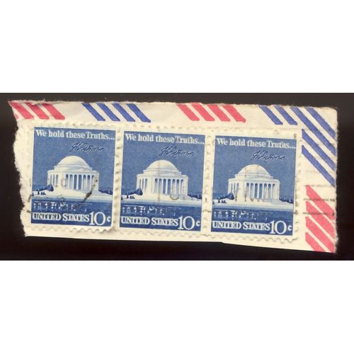 Timbre U S A, We Hold These Truths, United States 10 Cents, Oblitéré (3 Timbres)