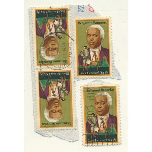 Timbre U S A, Benjamin Banneker, Black Heritage, U S A 15 Cents Oblitéré (4 Timbres)