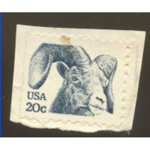 Timbre U S A, Tête De Belier, 20 Cents Oblitéré