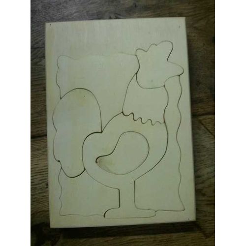 Puzzle Encastrable En Bois Famille Poule Fait Main Au Queyras