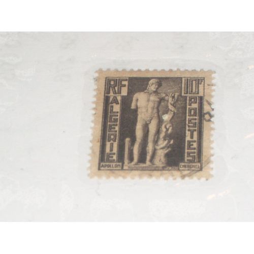 Timbre Oblitéré De 10 Francs, Sculpture, Algérie.