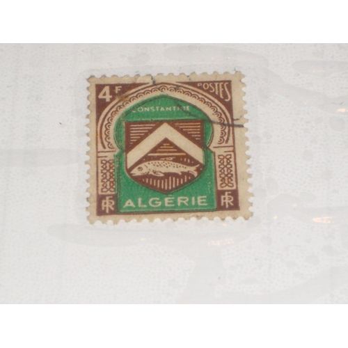Timbre Oblitéré De 4 Francs, Algérie, Constantine