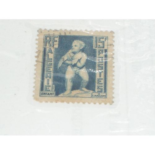 Timbre Oblitéré De 15 Francs, Enfant, Algérie.