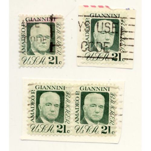Timbre U S A, Amadeo Giannini Banker, U S A 21 Cents Oblitéré (4 Timbres)