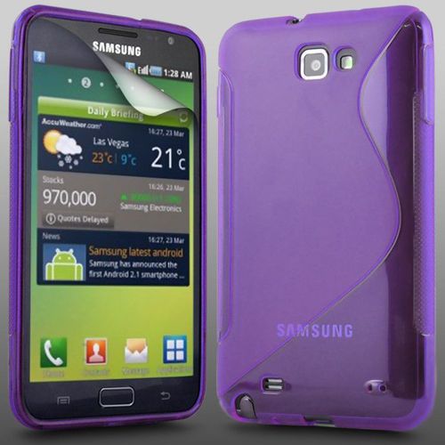 Etui Coque Housse Violet Mauve Silicone Gel Souple Samsung Galaxy Note I9220 N7000 Desgin Sline S Line Retro Vintage
