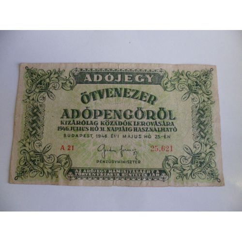 Hongrie 50 000 Pengo 1946