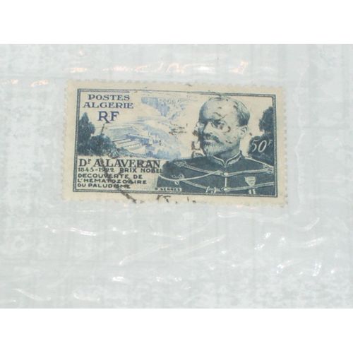 Timbre Oblitéré De 50 Franc, Algérie, Dr Alaveran Prix Nobel.