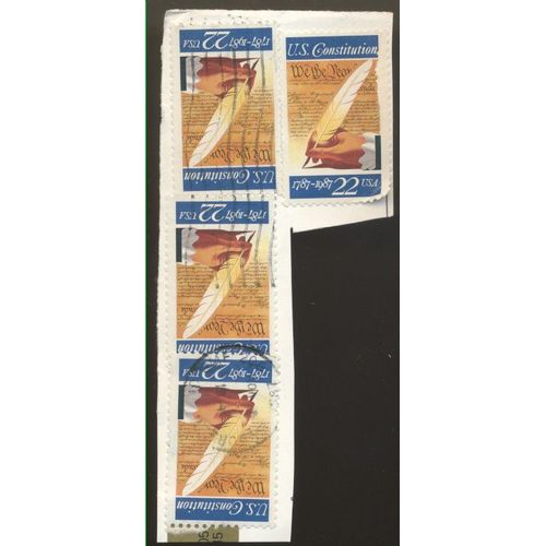 Timbre U S A, U. S. Constitution 1787 - 1987, U S A 22 Cents Oblitéré