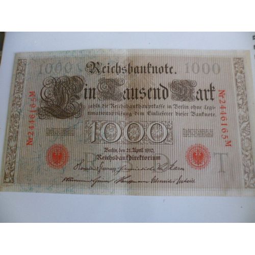 Allemagne 1000 Mark 1910  , N° Rouge