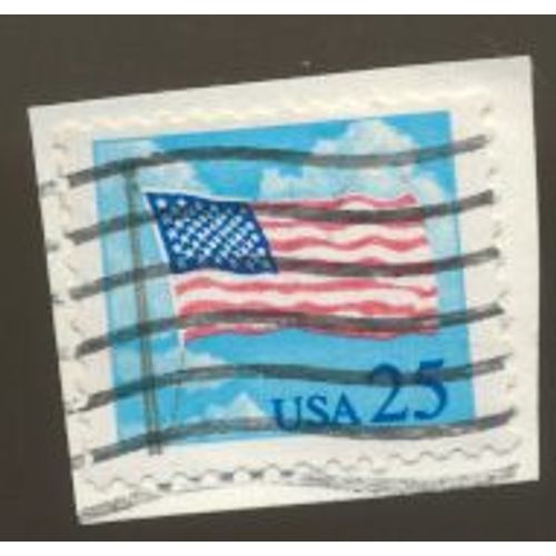 Timbre U S A, Drapeau U S, U S A 25 Oblitéré