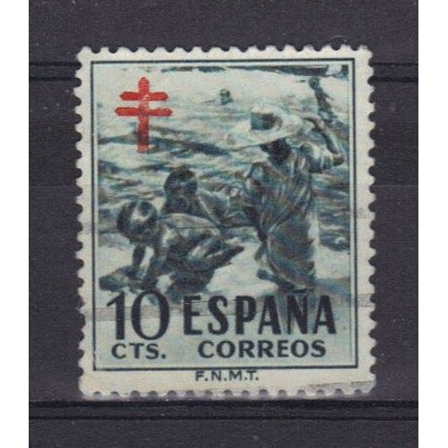 Espagne 1951 : En Faveur Des Oeuvres Antituberculeuses : "Enfants À La Plage" De Sorolla - Timbre Oblitéré