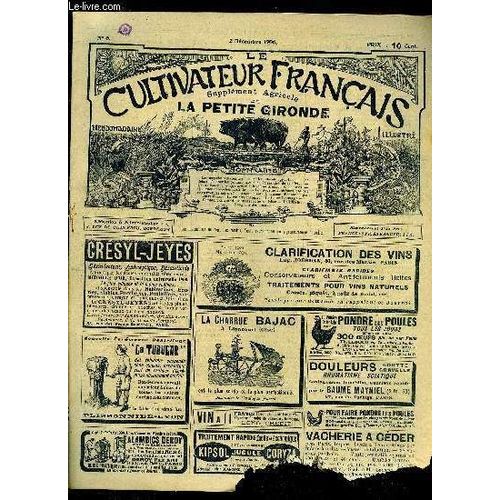 Le Cultivateur Francais - Première Année - N° 6 - Les Négociations Commerciales Et Les Intérêts Agricoles. ¿ Les Débouchés Pour Les Produits Agricoles: Le Marché De Londres. ¿ Un Traitement ...