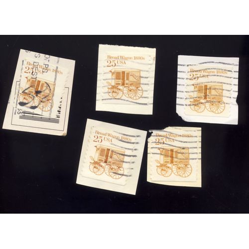 Timbre U S A, Bread Wagon 1880s U S A 25  Oblitéré, 5 Timbres)