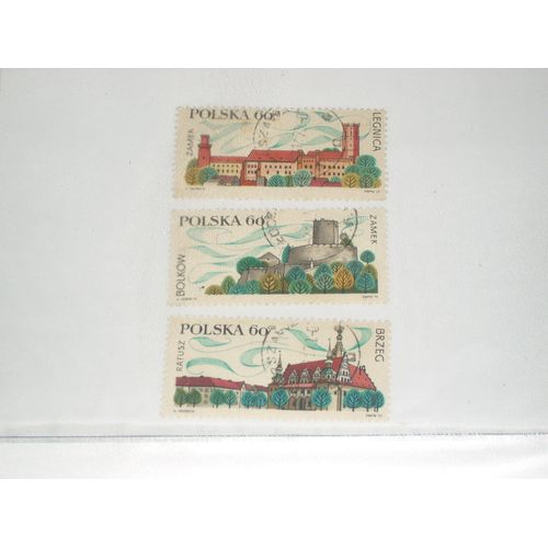 Pologne , Lot De 3 Timbres , Villes De Pologne